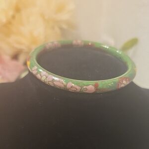 Cloisonne Green Bangle Bracelet